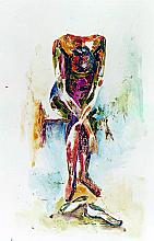 Tired - water color, oil, cartoon