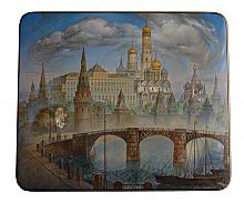Moscow Kremlin - a box, Fedoskino lacquer painting technique