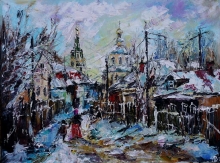Russian Winter - oil, canvas