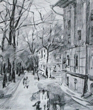 In The Old City - paper, pencil
