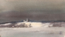 Winter In The Province - paper, watercolors