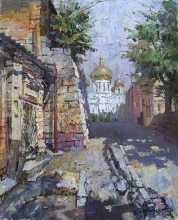 The Road To Rostov Church - oil, canvas