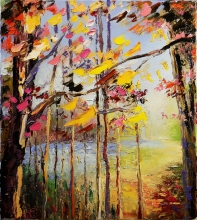 Look From Childhood - canvas, oil, palette knife