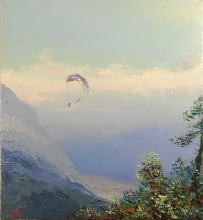 Flight To The Dreanm - oil, canvas, palette knife