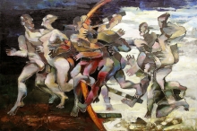 Running Over The Line - oil, canvas