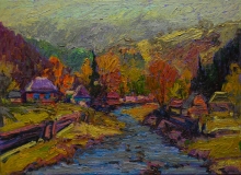 The Sunset Was Smoldering, Clouds Were Blushing - oil, canvas