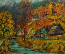 The Quiet Sky Above The Roof - oil, canvas