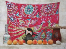 Still Life With A Horse - tempera, panel