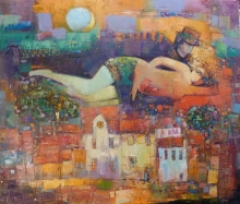 Master And Margarita - oil, canvas