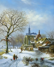 Inspired By "Skating Rink Near The Castle" - oil, canvas