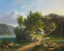 Inspired By The Painting "Going Off Fishing" - oil, canvas