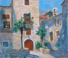 Yard In Kotor - oil, canvas