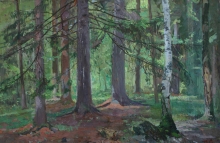 Zvenigirod Fir-trees - oil, cardboard