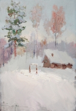 Winter Tale - oil, canvas on cardboard