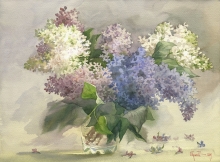 Fragrant Lilac - watercolors, paper