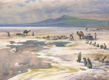 Baskunchak. Salt Extraction - watercolors, paper