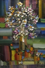 Still Life With Chamomiles - oil, canvas