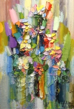 Abstract Flowers - oil, canvas