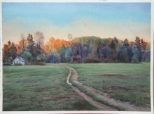 Evening - watercolors, paper