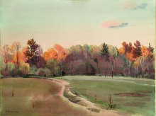 Evening Radiant - watercolors, paper