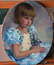 Liza With A Doll - oil, canvas