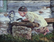 On The Bench - oil, canvas