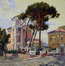 In An Italian Province - oil, canvas
