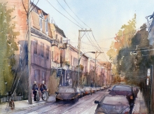 Streets On The Plateau. Montreal - watercolor, paper Arches
