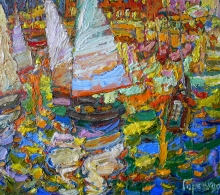Evening Regata - oil, canvas