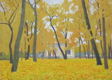 Mikhailov Garden - gouache, pencil, cardboard