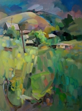 Village - oil, canvas