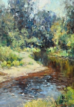 At The River - oil, canvas