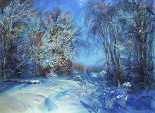 Winter - watercolor, paper