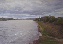 Volkhov. Old Ladoga - oil, canvas