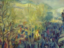 Boulevard Des Capucines - oil, canvas on cardboard